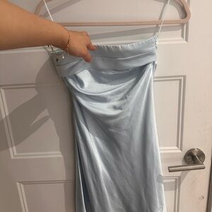 Elegant Light Blue Mini Dress